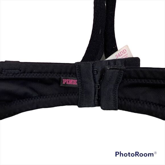 Victoria’s Secret Pink Black Strapless Push Up Bra Size 34DD - Picture 5 of 10